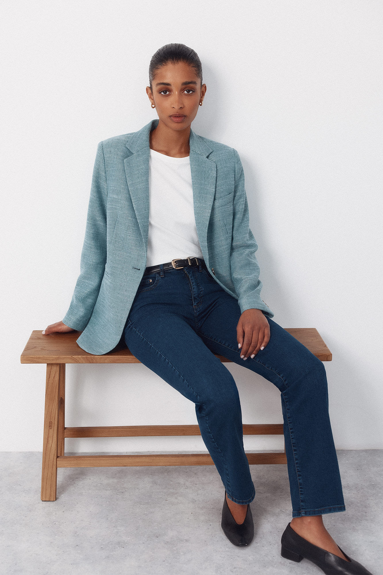 Cortefiel Textured fabric blazer