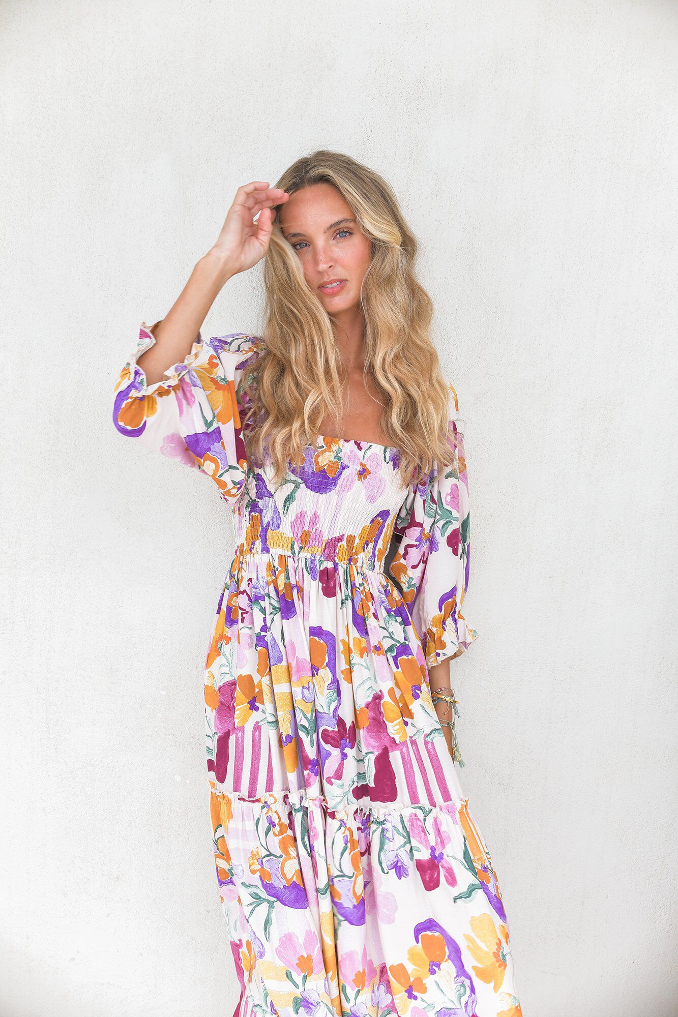 Jaase Vestido midi de manga comprida