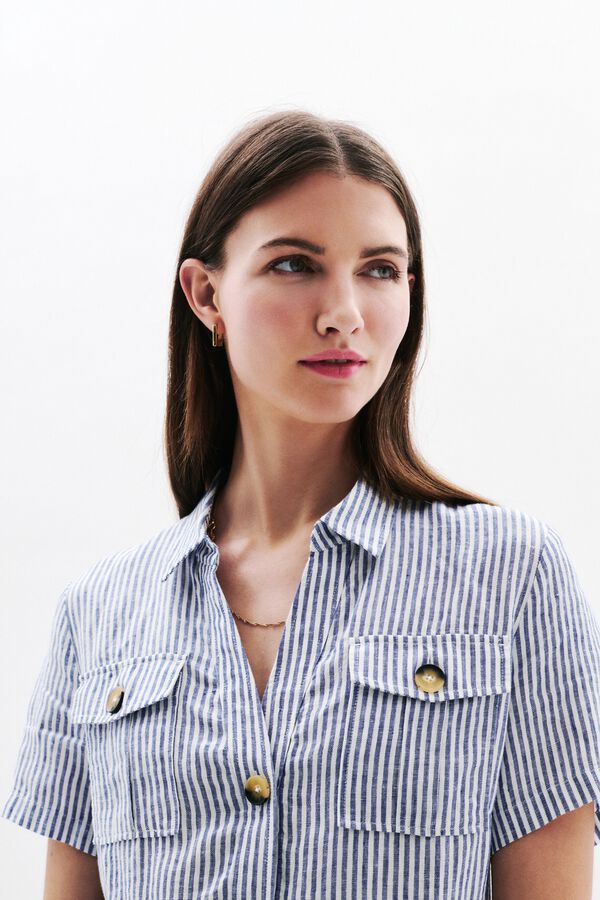 Caroll Vestido de manga curta Laure1 Azul