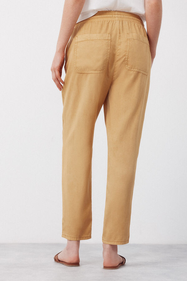 Cortefiel Tencel fluid trousers Gold