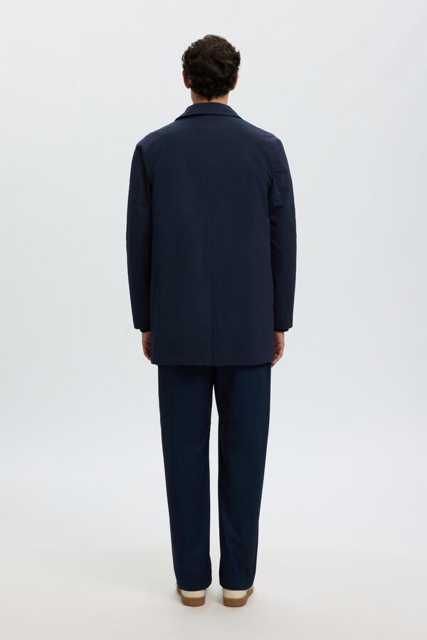 Selected Gabardina curta Azul