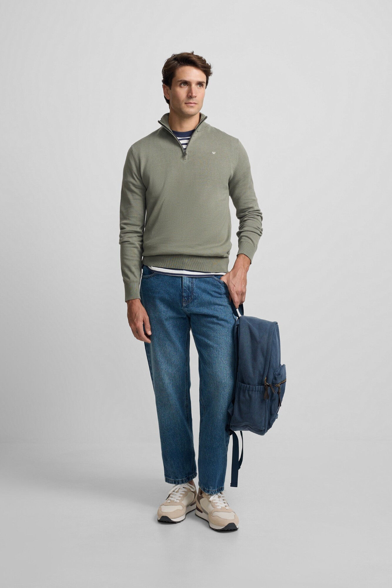 Silbon Jersey liso media cremallera