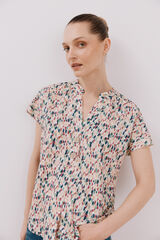 Cortefiel Blusa manga caída Printed green