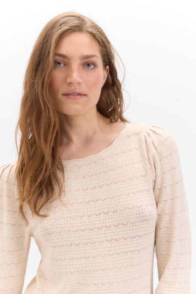 Cortefiel Open-knit jumper Beige