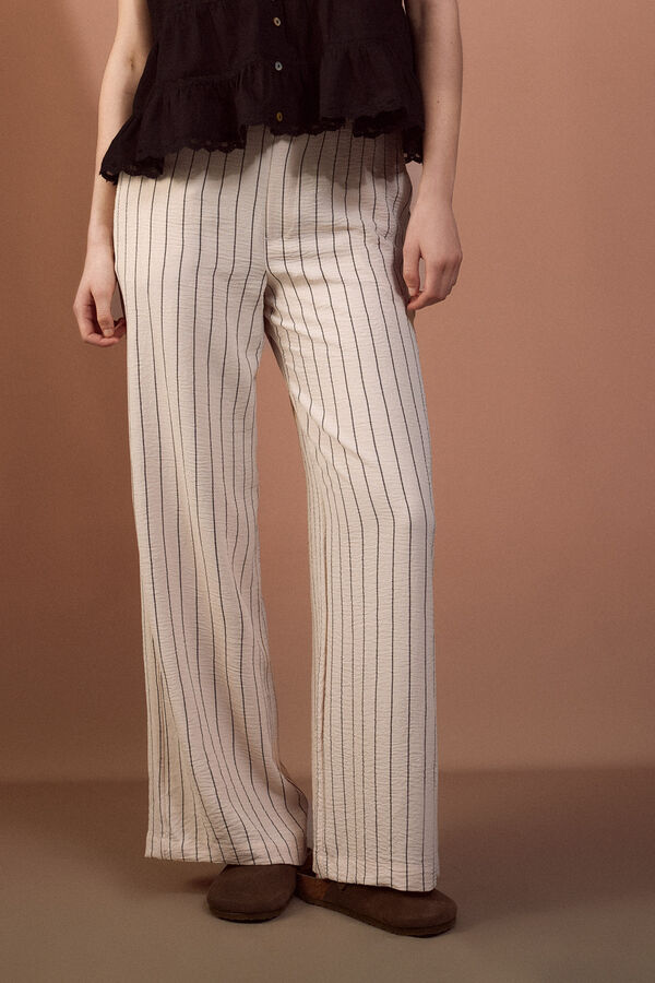 Slowlove Pantal&oacute;n de pata ancha Estampado blanco