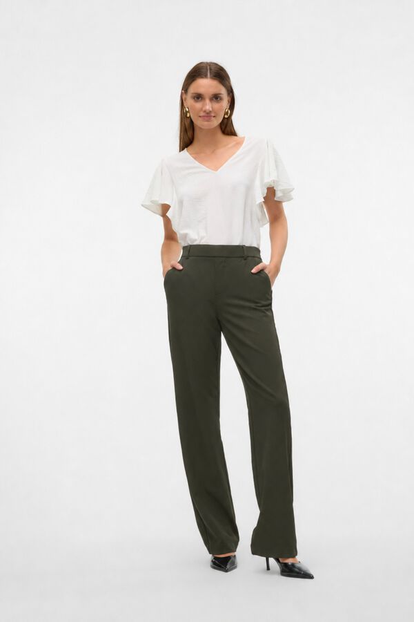 Vero Moda Pantal&oacute;n cintura el&aacute;stica Verde oscuro