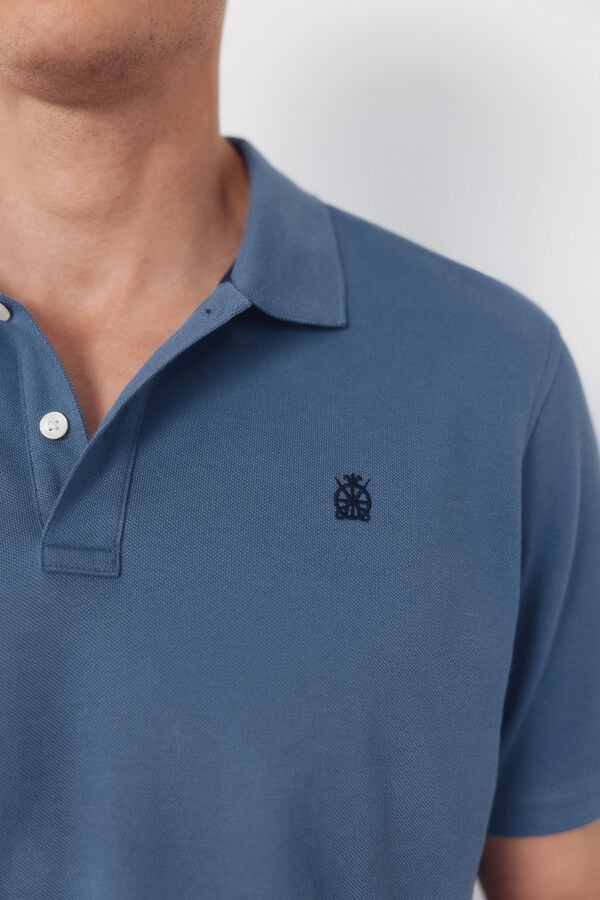 Cortefiel Basic piqué polo shirt Blue