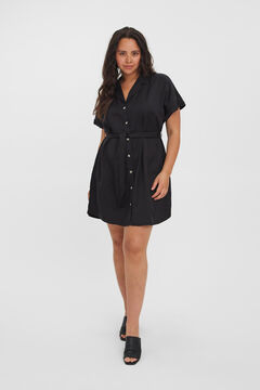 Cortefiel Plus size short shirt TENCEL™ dress Black