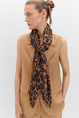 Cortefiel Leopard print scarf Printed brown