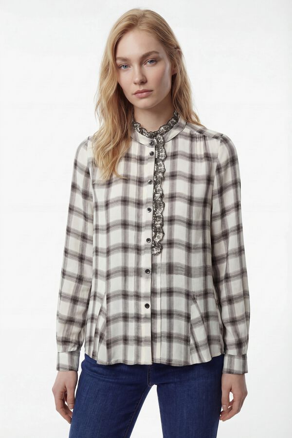 Vero Moda Camisa Perkins de manga manga com gola Branco