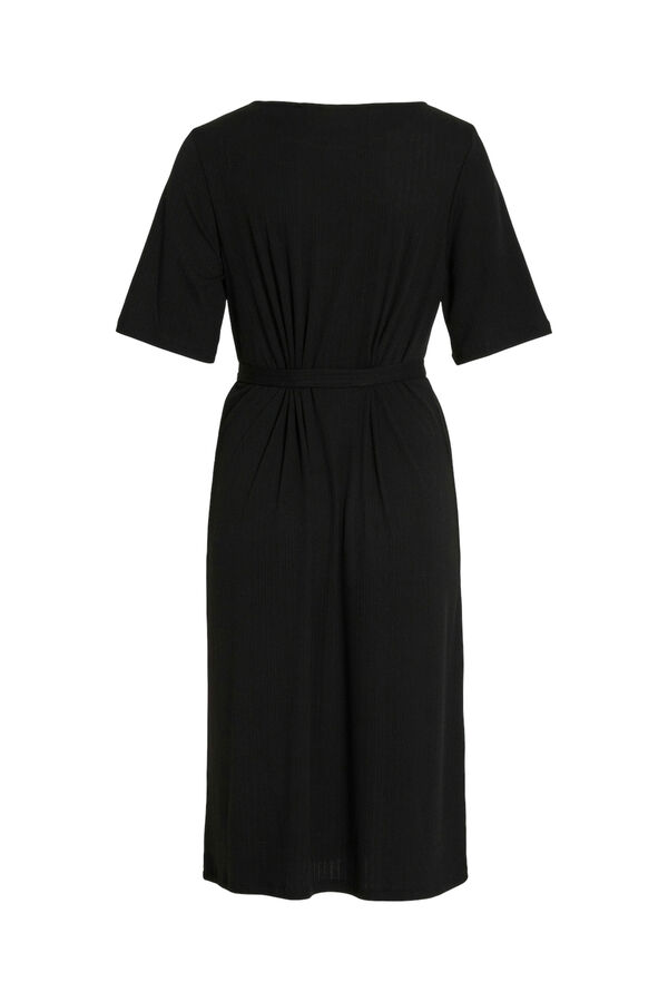 Cortefiel Midi dress with short 2/4 sleeves Black