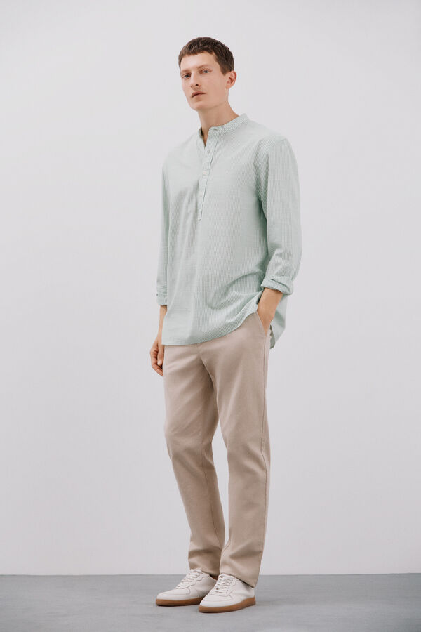 Cortefiel striped T-shirt  Green