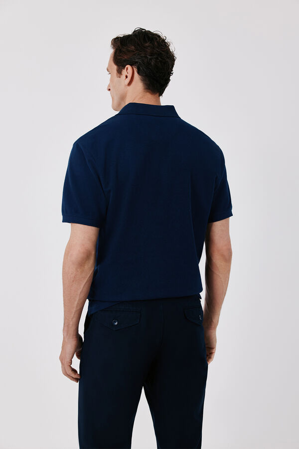 Cortefiel Polo with link structure Navy
