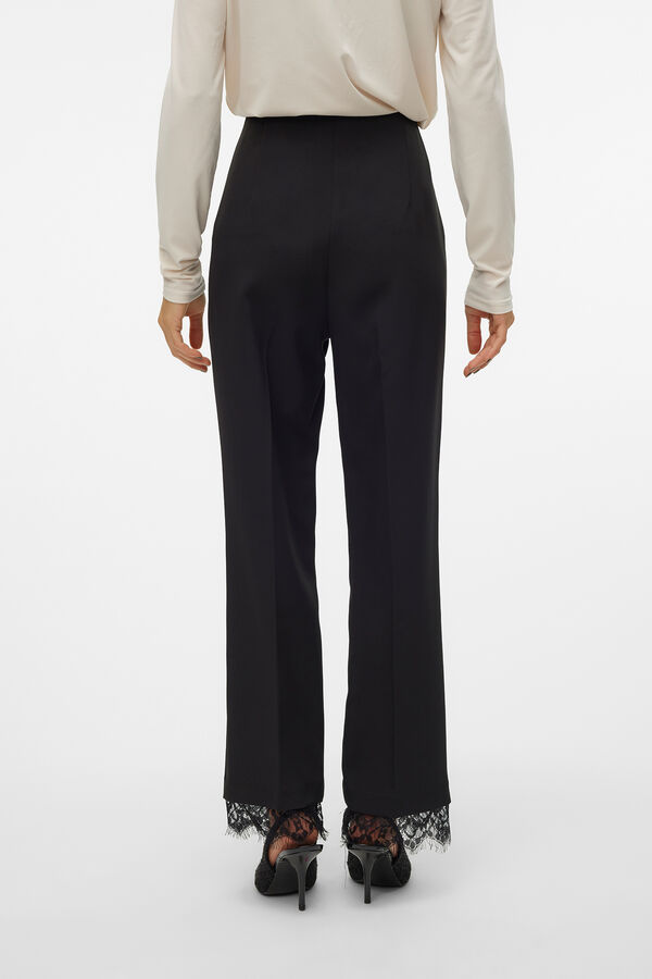 Cortefiel Long trousers with lace  Black