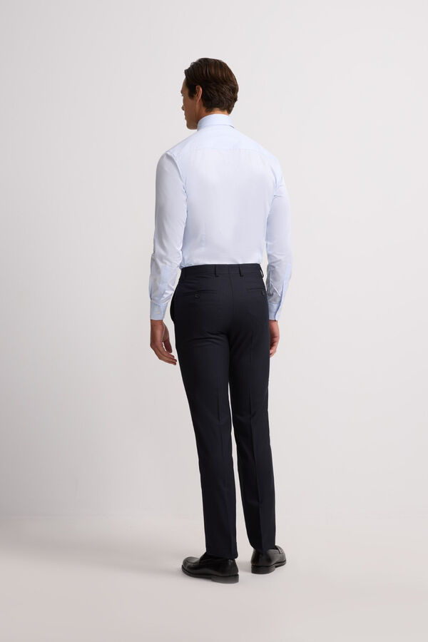 Silbon Calça clássicas de terno em espinha de espiga Azul