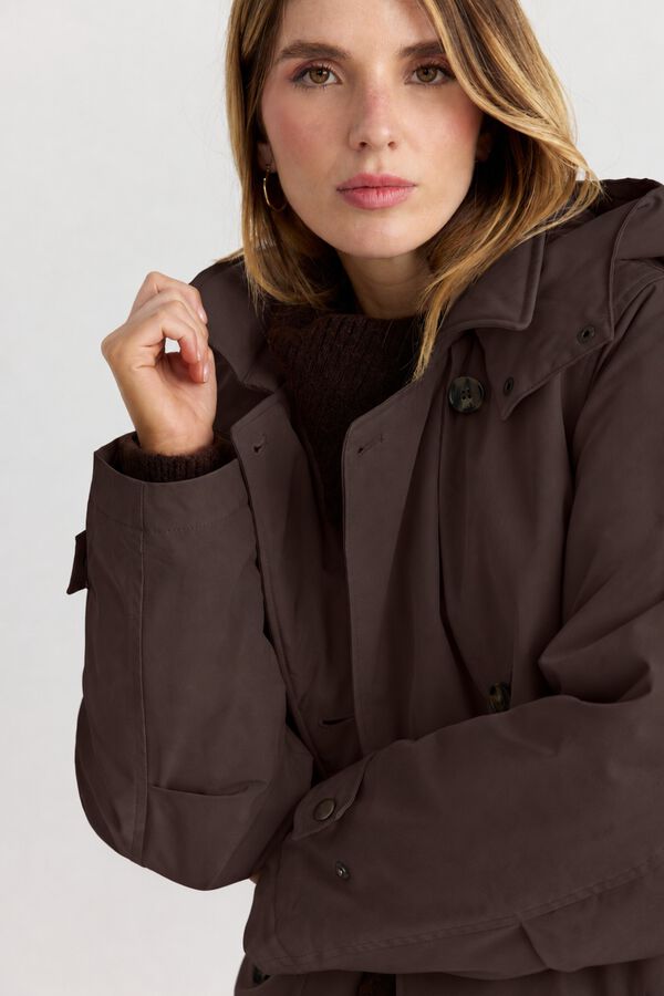 Vero Moda Sobretudo acolchoado comprido Castanho