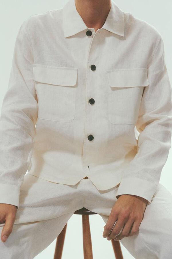 Selected Sobrecamisa de linho Branco