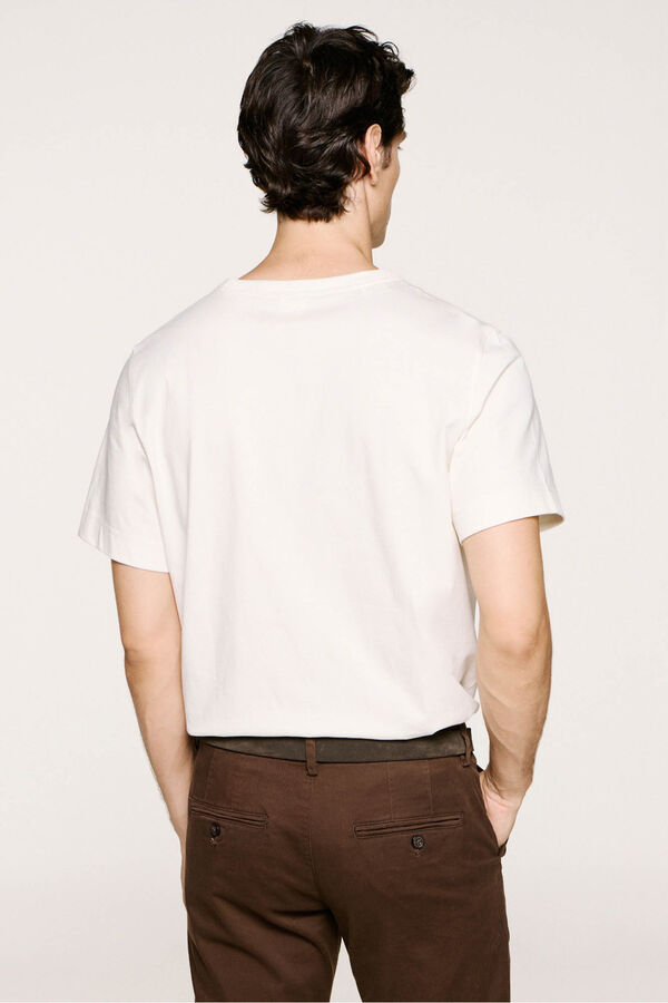 Selected T-shirt manga em colaboração com a PANAM  Branco