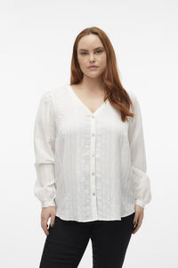 Cortefiel Plus size long-sleeved shirt  White