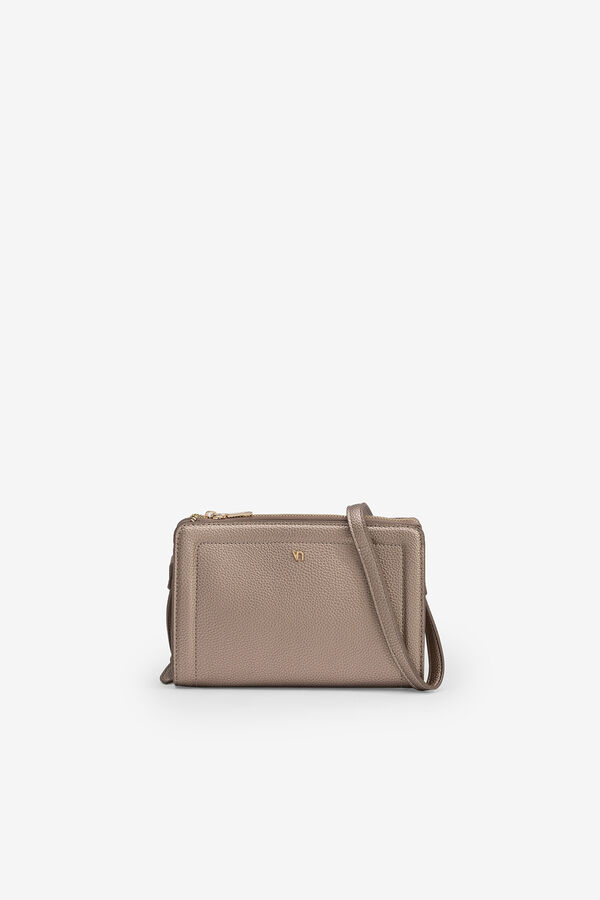 Vilanova Bolsa bandolera efecto cuero metalizado Beige