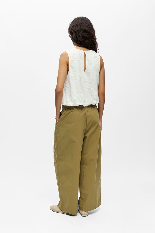 Object Top com mangas bufantes bordado Branco