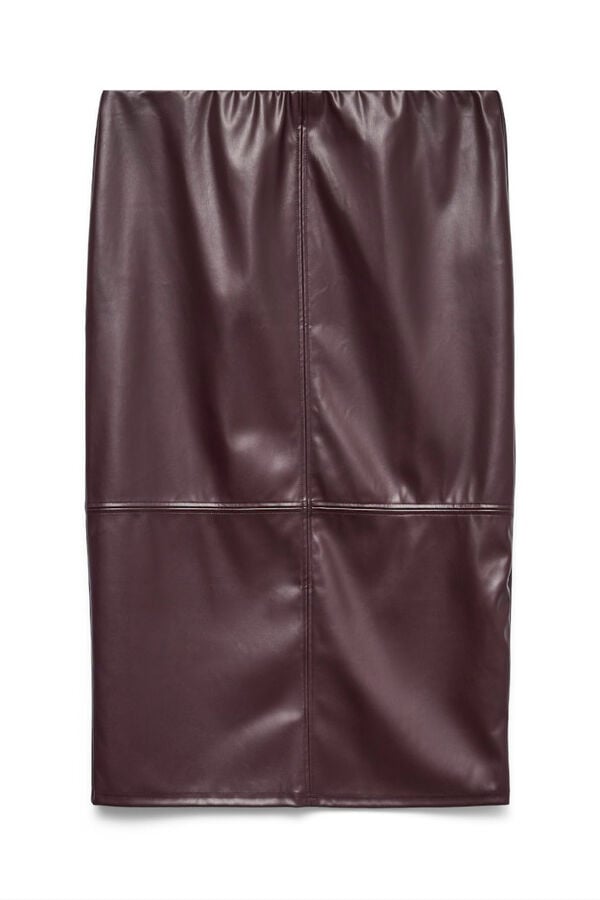 Vero Moda Curve Saia midi plus size de couro sintético  Roxo