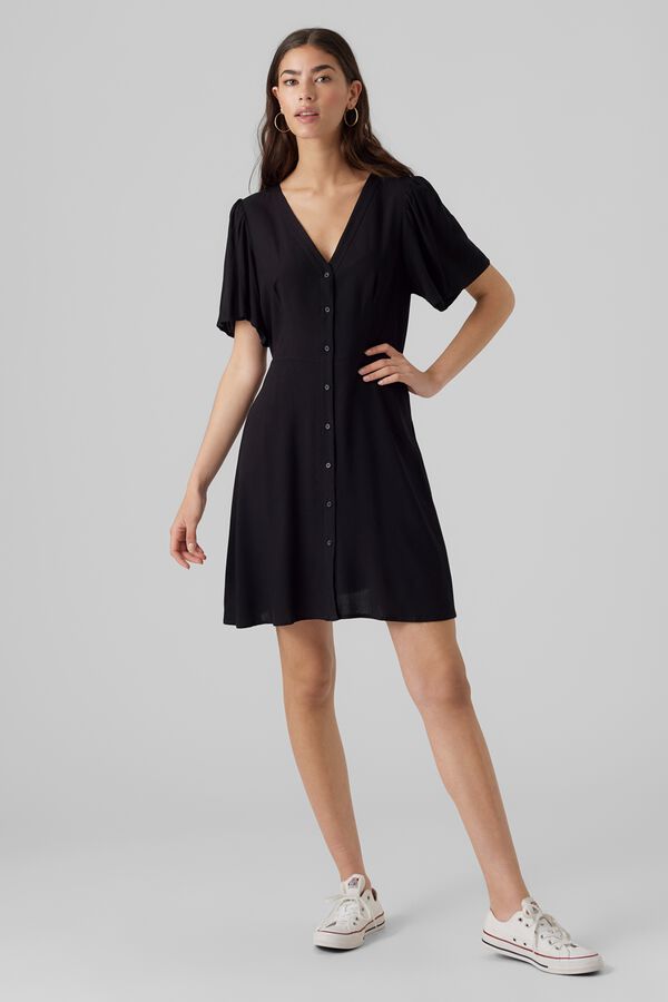 Vero Moda Vestido curto com bot&otilde;es Cinzento