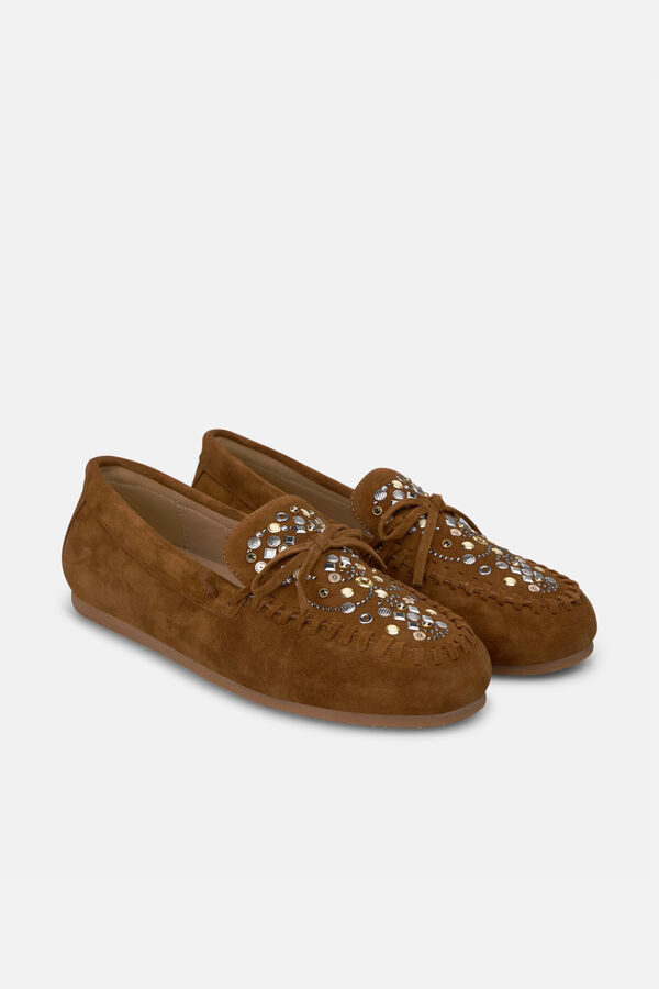 Alma en Pena Mocassim de camur&ccedil;a Castanho