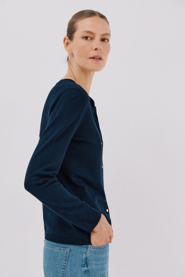 Cortefiel Short-sleeved jumper Navy