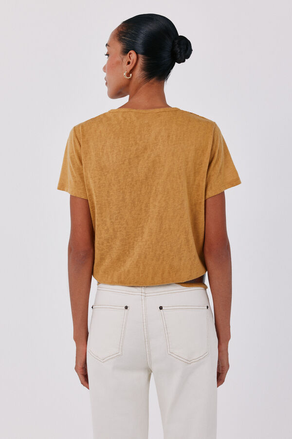 Cortefiel Guipure neckline t-shirt Gold