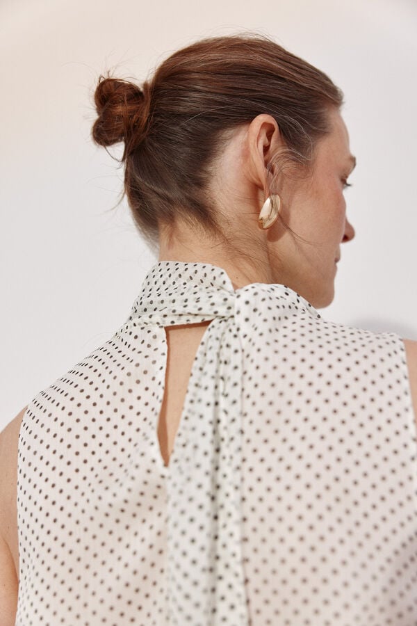 Cortefiel Blusa lunares lazada Estampado blanco