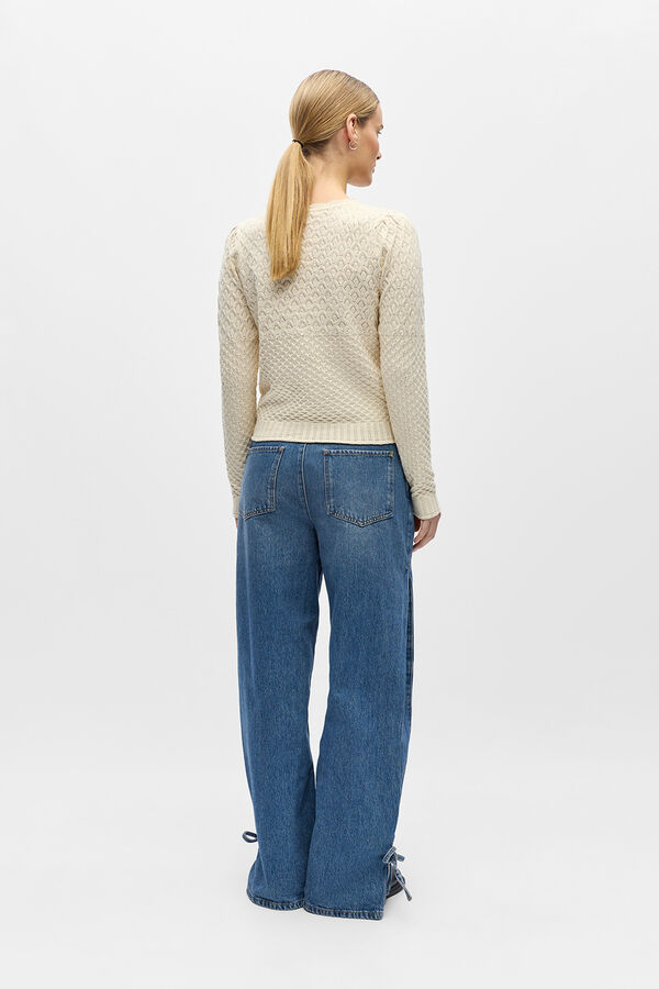 Object Casaco de malha rendada Tostado