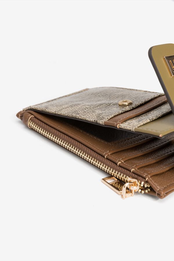 Vilanova Tarjetero Efecto Piel Tricolor Beige