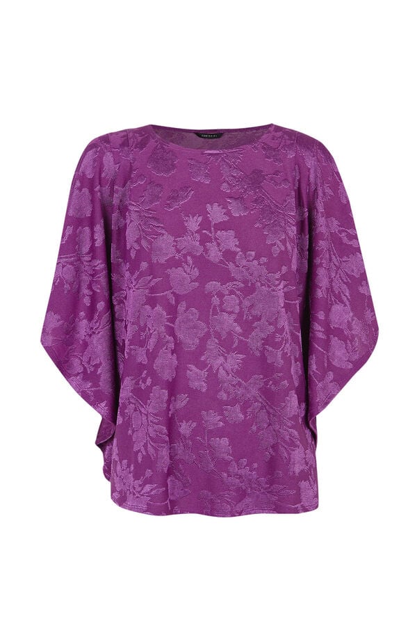 Cortefiel Jersey-knit jacquard top Purple