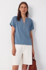 Cortefiel T-shirt fins Blue