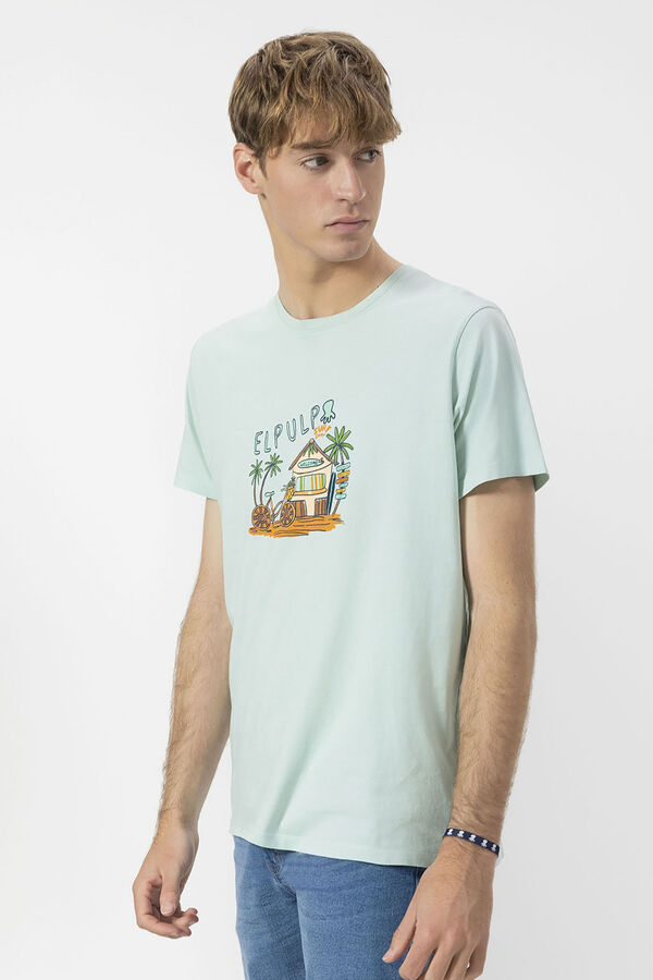 elPulpo Camiseta com estampado Beach House Azul
