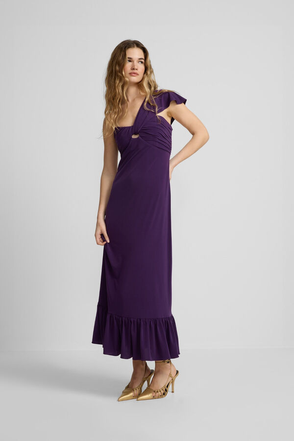 Silbon Vestido punto asimetrico Morado