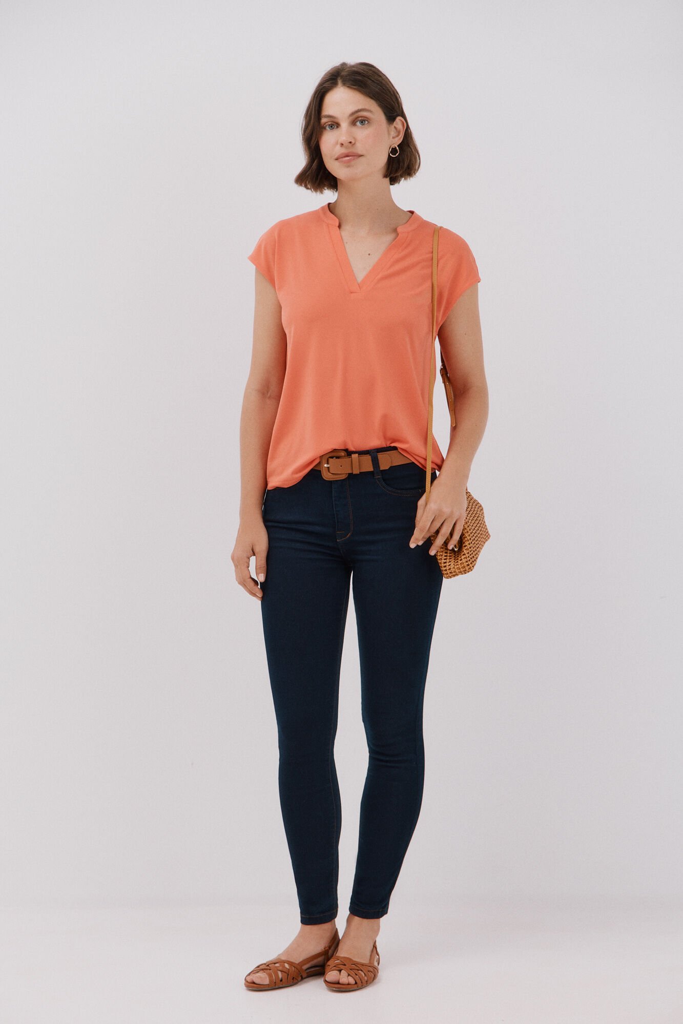 Cortefiel Basic mandarin collar t-shirt denied