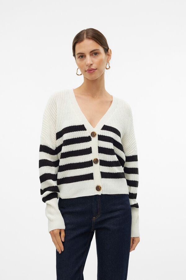 Vero Moda Cardigan de botões de manga comprida Branco