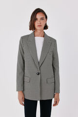 Cortefiel Checked fabric women's blazer Printed grey