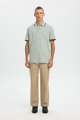 Selected Piqu&eacute; short sleeve polo shirt Kaki