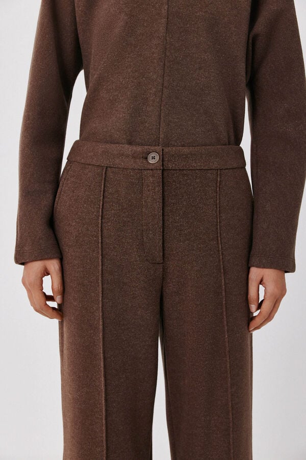 Cortefiel Comfort soft fabric trousers Dark brown