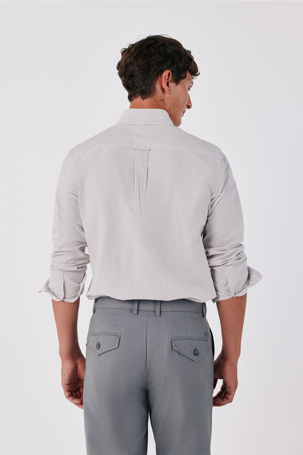 Cortefiel Candela striped Oxford shirt Beige