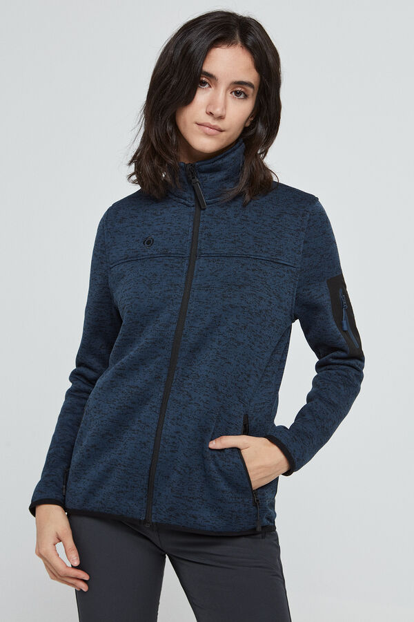 Cortefiel Knitted fleece jacket Navy