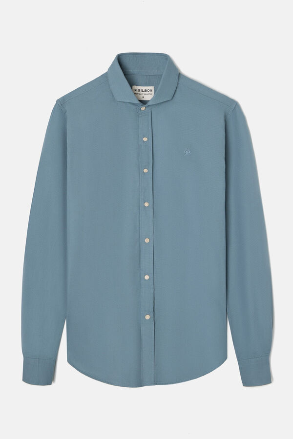 Silbon Camisa esporte micropique lisa Cinzento