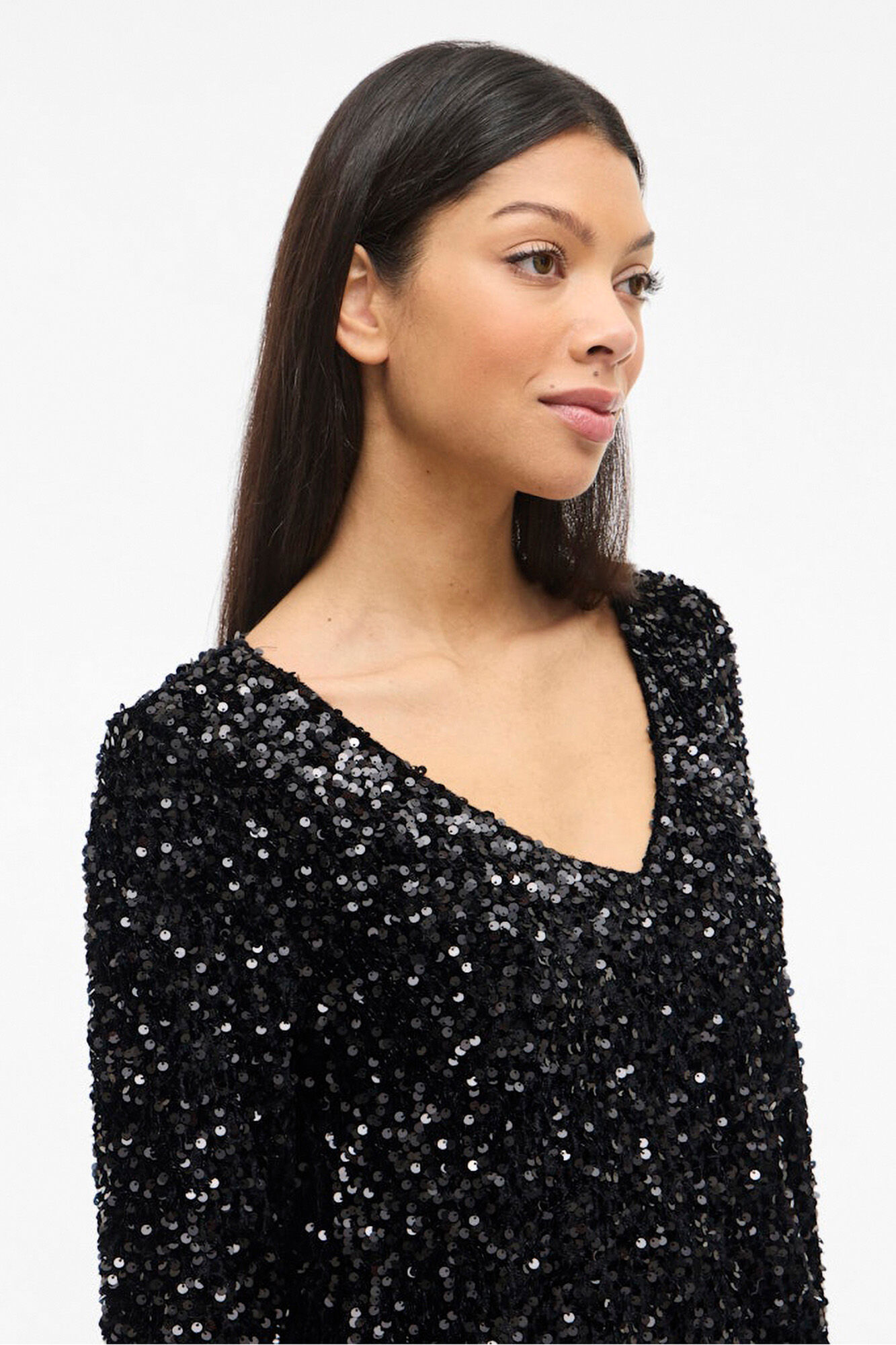 Vila Vestido curto com lantejoulas