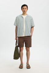 Selected Camisa curta com gola aberta Verde