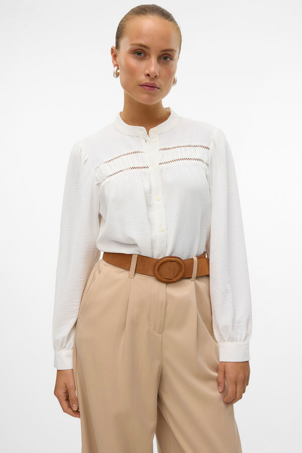 Vero Moda Camisa de manga comprida com aberturas  Branco