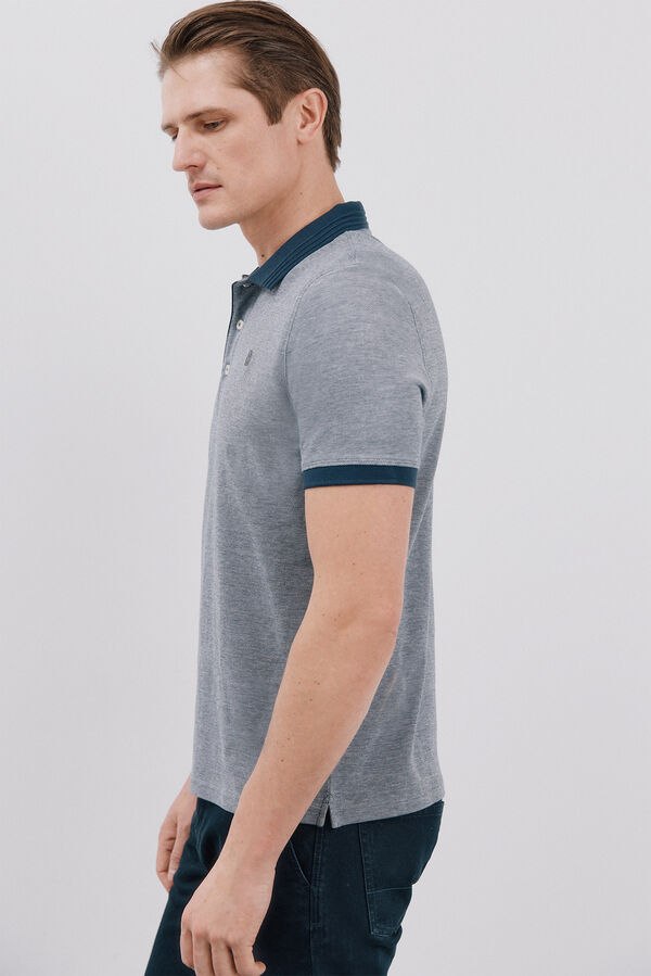 Cortefiel Oxford polo shirt Navy