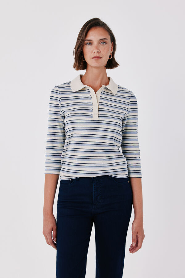 Cortefiel Striped polo shirt Navy